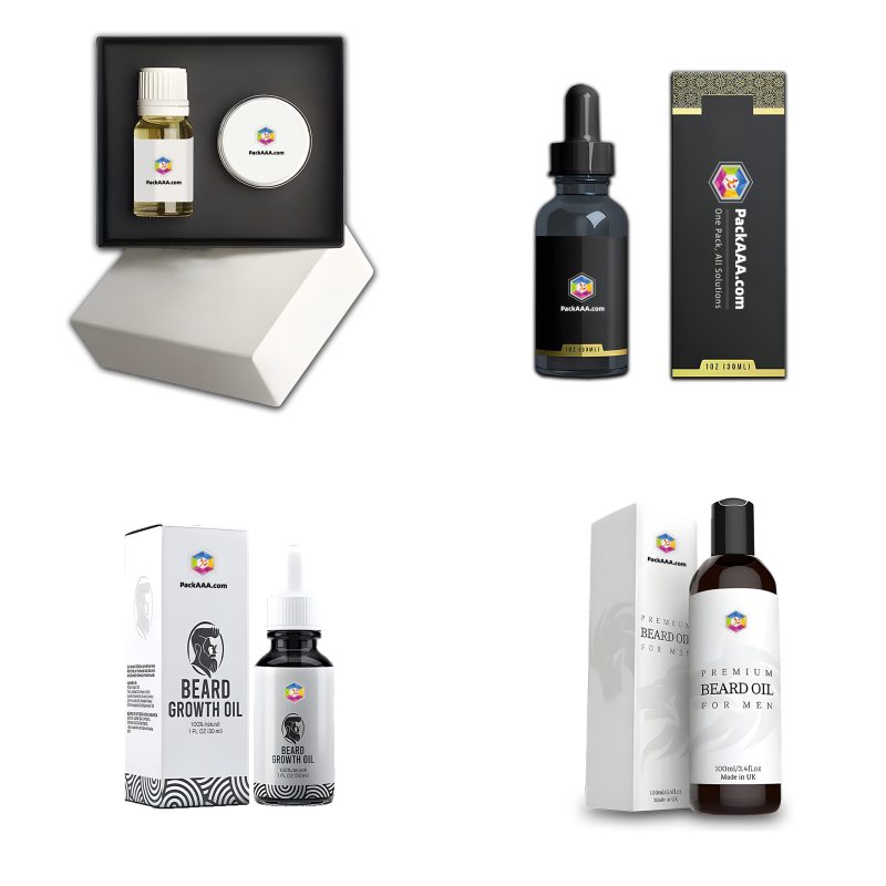 Custom Luxury Beard & Hair Oil Packaging Boxes | Premium Quality Serum Bottle Designs For Men