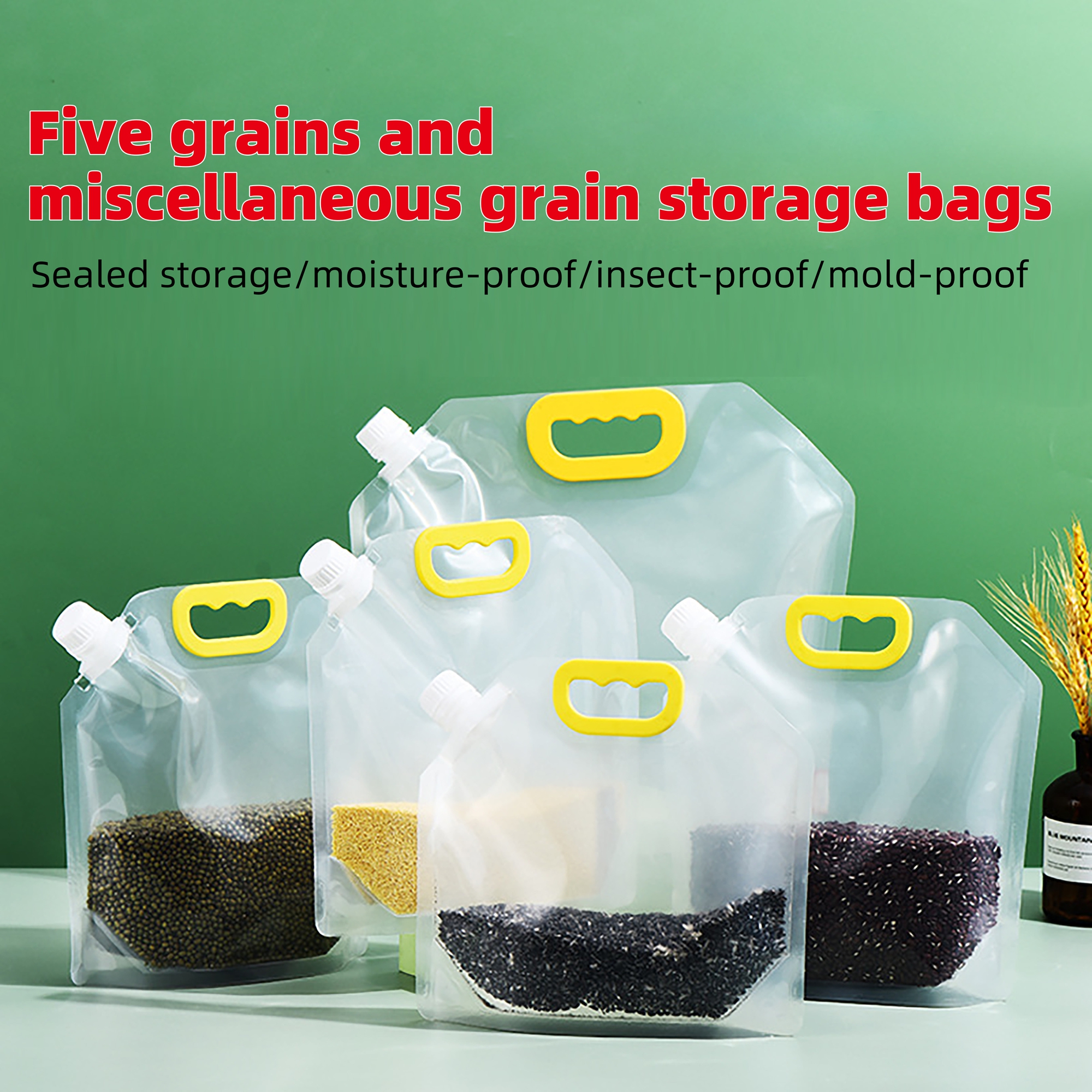 1 13 - Transparent Self-Supporting Grain Storage Spout Bag - Large Diameter for Efficient Grain Handling