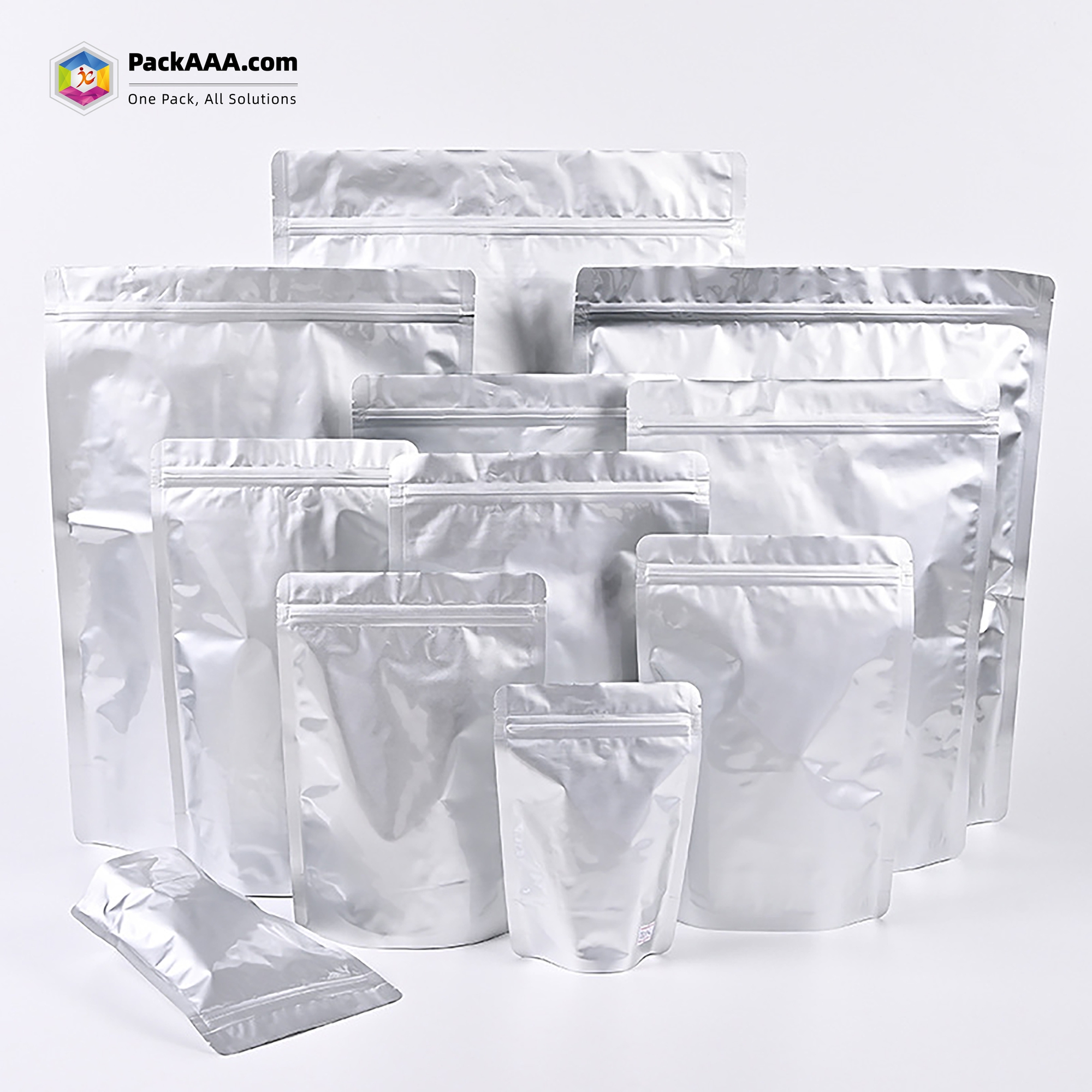 1 15 - Custom Thickened Aluminum Foil Ziplock Bags | Self-Supporting 3-Side Sealed Food Packaging for Snacks & Tea