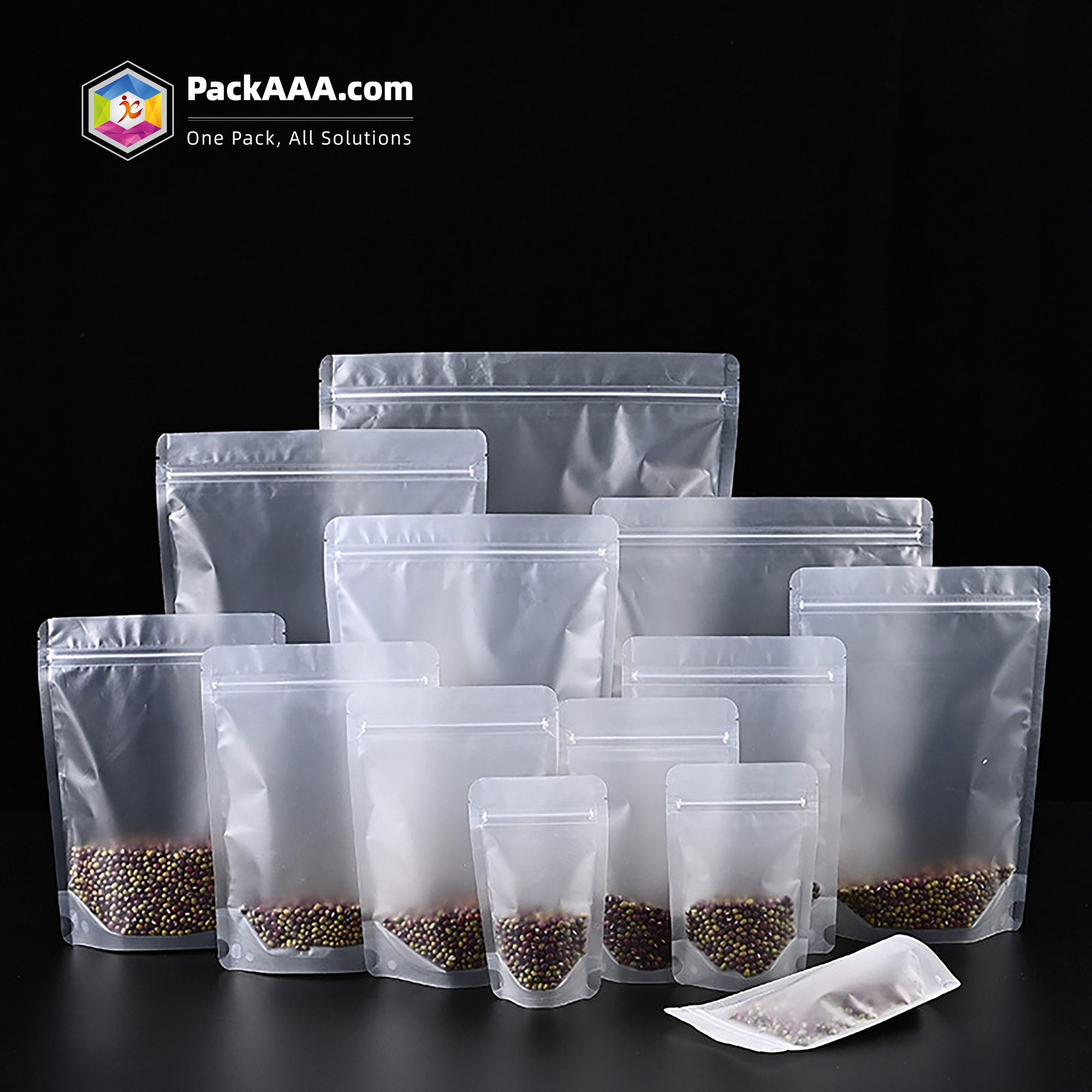 1 9 - Frosted Self-Supporting Ziplock Bags for Dried Fruits & Snacks | Custom Logo Food Packaging Solutions