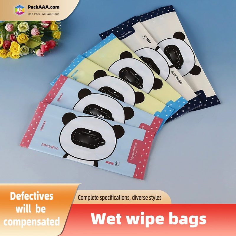 Custom Easy-Tear Sticker Composite Bags | Soft Cotton Wet Wipe Packaging With Flip Cover