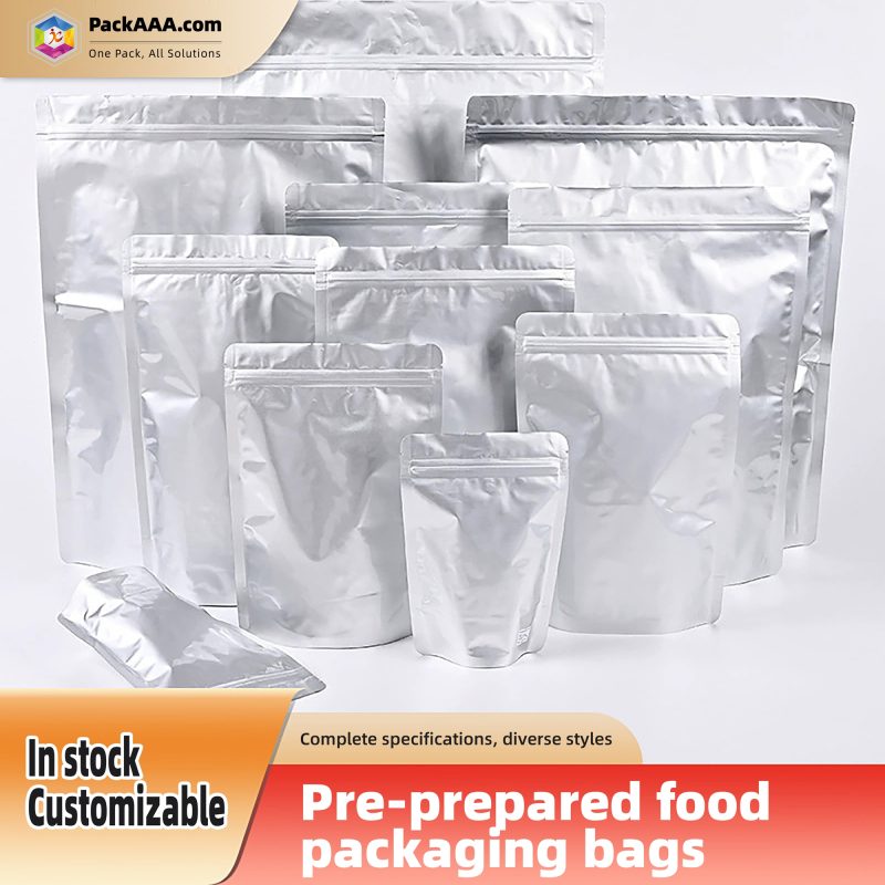 Custom Thickened Aluminum Foil Ziplock Bags | Self-Supporting 3-Side Sealed Food Packaging For Snacks & Tea