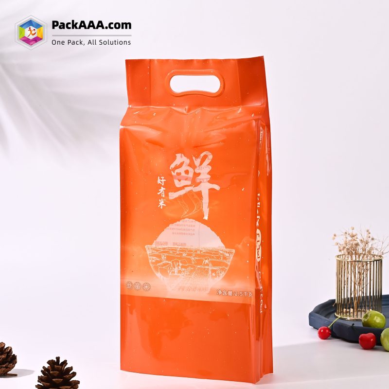 Custom Logo Plastic Printed Rice Bags – Heavy-Duty Vacuum Seal Food Packaging