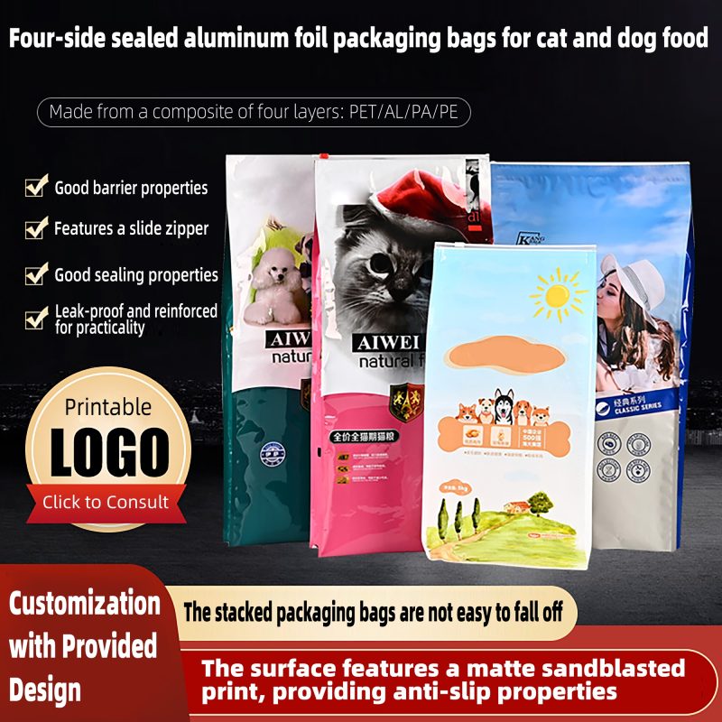 Self-Sealing Four-Side Bags For Snacks Candy & Pet Food – Easy Tear Packaging Solutions